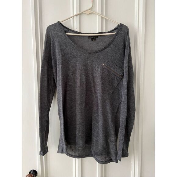 I Jeans by Buffalo charcoal gray scoopneck sweater L - Picture 1 of 5